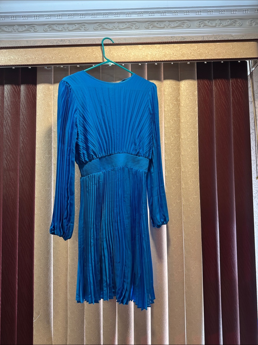 Express Blue Pleated Dress